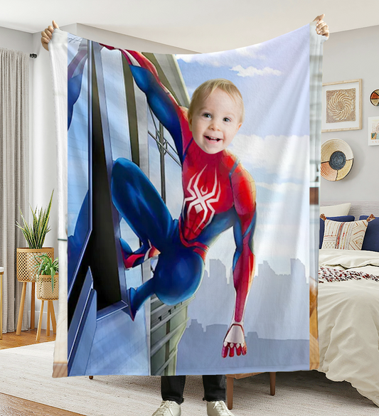 Kişiye Özel Resimli Çocuk Battaniyesi Örümcek Adam