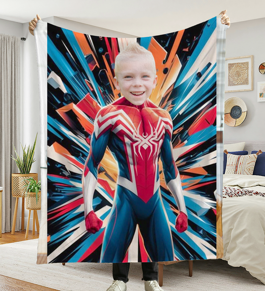 Kişiye Özel Resimli Çocuk Battaniyesi Örümcek Adam 32