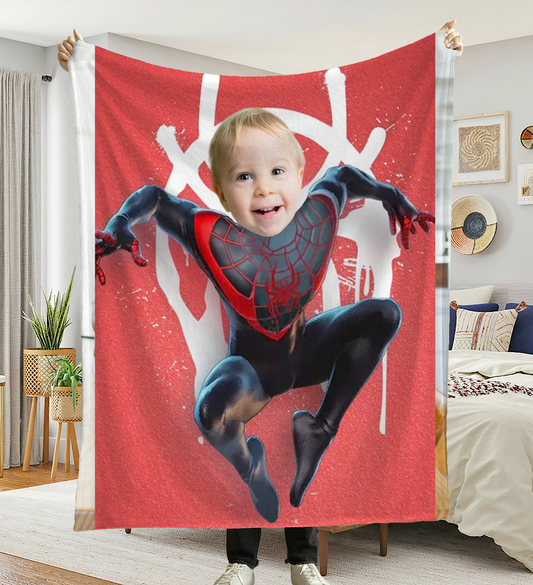 Kişiye Özel Resimli Çocuk Battaniyesi Örümcek Adam 24