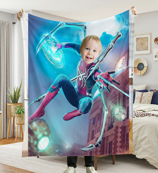Kişiye Özel Resimli Çocuk Battaniyesi Örümcek Adam 22