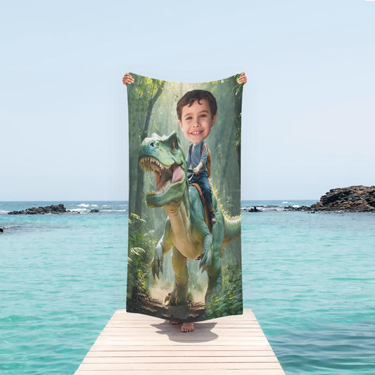 Kişiye Özel Plaj Havlusu Dinozor 74